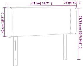 Cabeceira de cama c/ abas couro artificial 83x16x78/88 cm preto