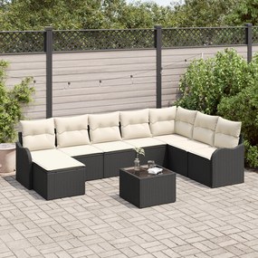 Conjunto de Sofá de Jardim vidaXL de 8 peças com Almofadas Rattan Poli