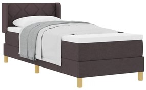 Cama Box Marrom Escuro e Branco 80 x 200 cm tecido