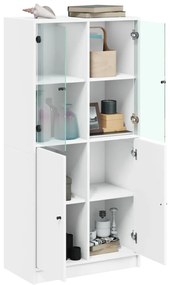 Armário alto c/ portas 68x37x142 cm derivados de madeira branco