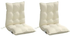Almofadões cadeira encosto baixo 2 pcs tecido oxford creme