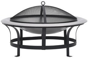 vidaXL Braseira de exterior com grelha aço inoxidável 76 cm