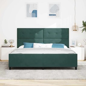Estrutura de Cama vidaXL Verde Escuro 200x200 cm Veludo