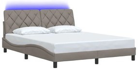Estrutura de cama com LED sem colchão 160x200 cm tecido