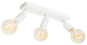 Candeeiro de teto moderno branco retangular 3-luzes - Facil Moderno