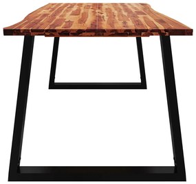 Mesa de jantar c/ bordas vivas 200x90x75 cm acácia maciça