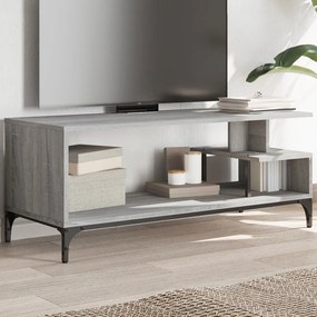 vidaXL Móvel de TV derivados madeira/aço revestido pó cinzento sonoma