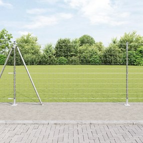 vidaXL Cerca Euro da com 7 Postes Flangeados 1.2x10 m Aço Galvanizado