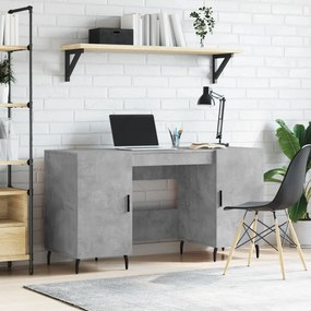 vidaXL Secretária 140x50x75 cm derivados de madeira cinza cimento