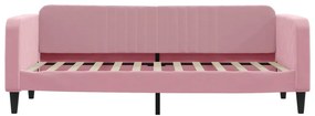 Sofá-cama com gavetão e gavetas 80x200 cm veludo rosa