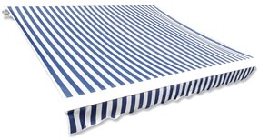 vidaXL Lona para toldo azul e branco 350x250 cm