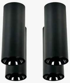 Pack De 4 Apliques De Teto Led De Superfície Ø7,2 Cm Em Alumínio Com Acionamento E Desligamento Progressivo Luisiana Branco Cálido 2700k & Preto & 8 W