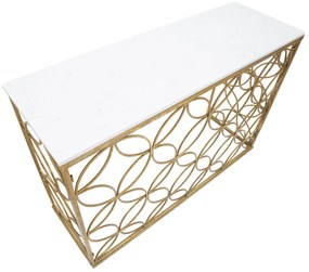MESA CONSOLA STAR MARBLE 120X40X80 CM DOURADO