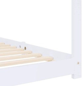 Estrutura de cama para crianças 70x140 cm pinho maciço branco