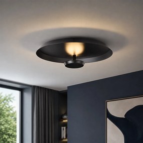 Plafon moderno preto mate com LED regulável em 3 níveis - Sombra