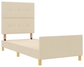 Cama vidaXL Creme 90x190 cm em Tecido