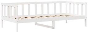 Sofá-cama c/ gavetas 90x200cm madeira de pinho maciça branco