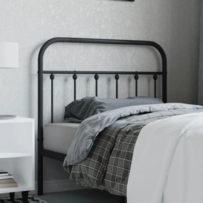 vidaXL Cabeceira de cama 100 cm metal preto