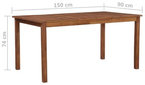 Mesa de jardim 150x90x74 cm madeira de acácia maciça