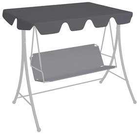 Toldo suplente p/ baloiço de jardim 150/130x105/70 cm antracite