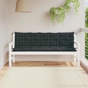 Almofadões p/ banco de jardim 2 pcs tecido oxford xadrez preto