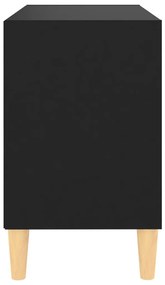 Móvel de TV c/ pernas de madeira maciça 69,5x30x50 cm preto