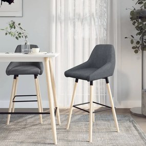 vidaXL Bancos de bar 2 pcs tecido cinzento-escuro