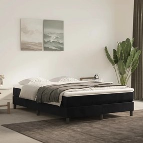 Estrutura de cama sem colchão 140x200 cm veludo preto