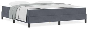 Cama box spring com colchão Cinza Escuro 180 x 200 cm Veludo