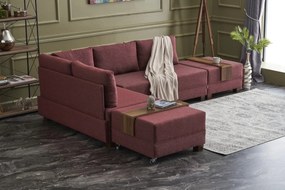 Sofá-Cama de Canto Fly – Vermelho Claret – 210x80x280 cm