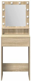 Mesa de Maquiagem com Luzes LED em Carvalho Sonoma, 50x41x135 cm