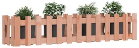 Canteiro elevado c/ design de cerca 150x30x30cm madeira douglas