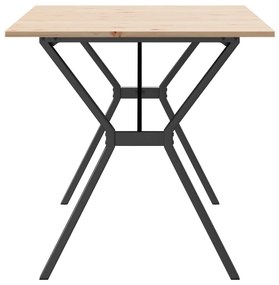 Mesa de jantar estrutura em Y 140x80x75cm pinho e aço
