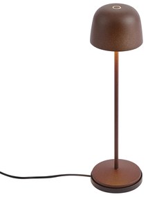 Candeeiro de Mesa Castanho Ferrugem Incl. LED Recarregável com Estação de Carregamento IP65 - Raika Moderno