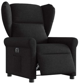 vidaXL Poltrona elétrica reclinável tecido preto