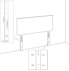 Cabeceira vidaXL Design Simples Cinza Escuro 140 cm Tecido de Corduroy
