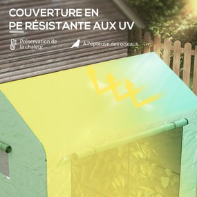 Estufa de jardim 200 C x 140 L x 200 A cm com 2,8 m², com 1 porta enrolável grande e 2 janelas, verde