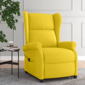 vidaXL Poltrona reclinável elétrica tecido amarelo-claro