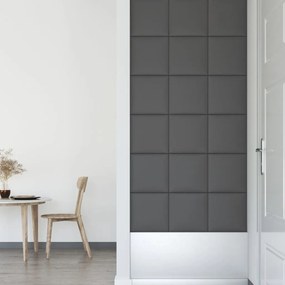 Painel parede 12 pcs 30x30cm couro artificial 1,08 m² cinza