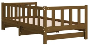 Estrutura sofá-cama de puxar 2x(90x190)cm pinho maciço castanho
