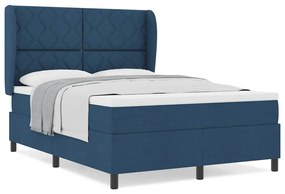 Cama Box com Colchão - Azul, 140x190 cm, Tecido
