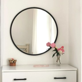 Espelho Siyah Metal – Preto – 60x60 cm