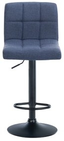 Conjunto de 2 bancos altos em tecido com estrutura preta 94-114 x 46 x 47 cm azul
