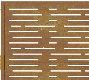 Portão de jardim 105x155 cm aço corten design quadrados