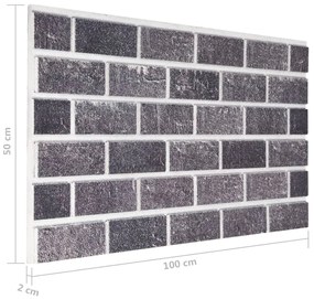Painéis de parede 3D c/ design tijolos pretos/cinzas 10 pcs EPS