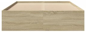 Estrutura cama s/ colchão derivados de madeira carvalho sonoma