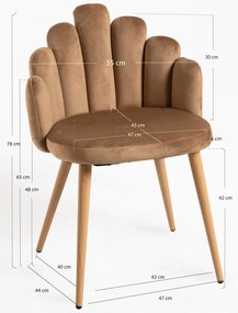 Cadeira Hand Veludo - Marrom
