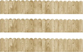 vidaXL Bordaduras em rolo 3 pcs 120 cm madeira de pinho impregnada