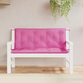 vidaXL Almofadões p/ banco de jardim 2 pcs 120x50x7 cm tecido rosa