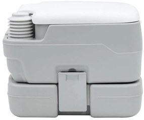 Vaso Sanitário Portátil vidaXL Cinza e Branco em Plástico 10 L